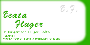 beata fluger business card